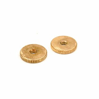 TW-IGA (2 pcs.) 	thumbwheels, brass, inch 6-32,  gold plated, aged