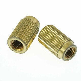 TPI-A-IGA        		Faber 5/16-24 Inch Tailpiece Inserts (pair) Steel, gold plated, aged