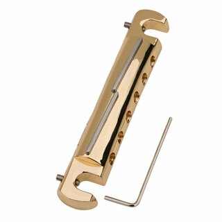 TBWC-59GG-TL    	Faber Vintage Spec ALU Compensated Wraparound Tailpiece, Gold, gloss, Intonation Bar: Titanium, LEFT HANDED