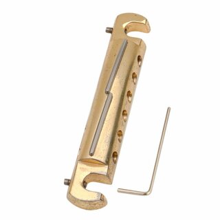 TBWC-59GA-TL    	Faber Vintage Spec ALU Compensated Wraparound Tailpiece, Gold, aged, Intonation Bar: Titanium, LEFT HANDED