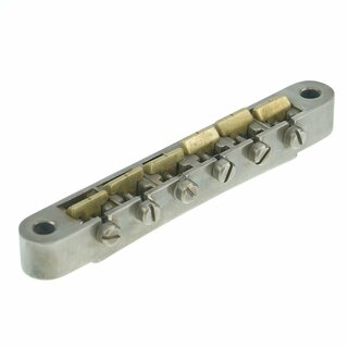 ABRN-BA        ABRN Bridge, Fits Nashv studs, Aged Nickel, Brass saddles natural