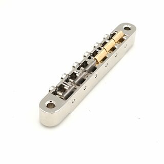 HYBRIDge-M-NG        ABRM Bridge, Fits 4mm studs, Gloss Nickel, TITANIUM/Brass saddles